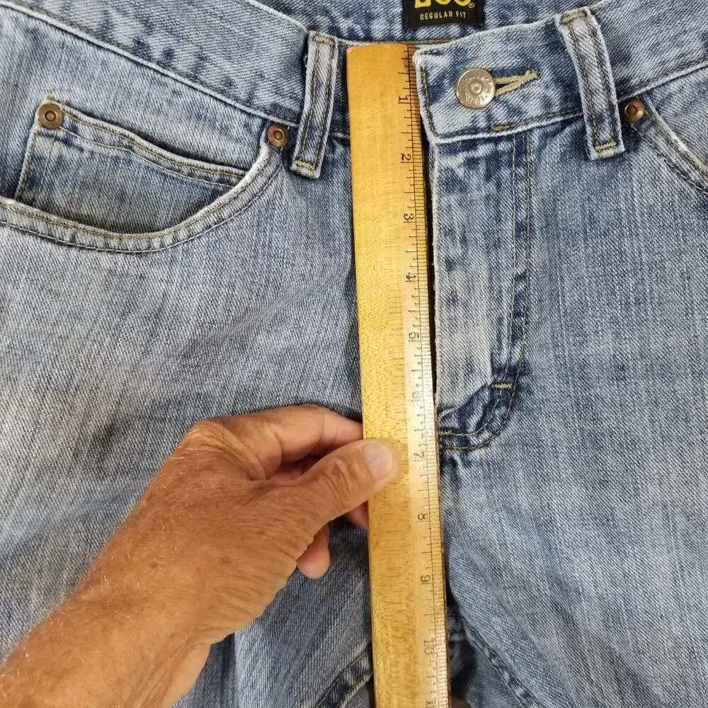 Lee jeans men's 30x26 regular fit‎ straight blue denim pants retro light wash